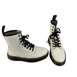 Dr Martens White Air Wair Combat Boots Women’s 6 Lace-up Ankle Men’s 5 Zavala